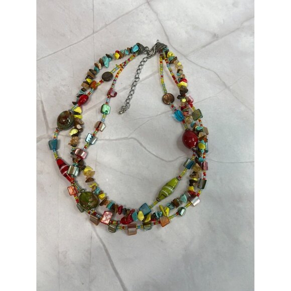 Southwestern Style Glass, Shell, & Porcelain Necklace designed by Trisha Waldren - Picture 8 of 11